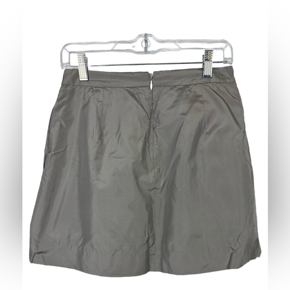 J Crew Factory Pleated Silk Metallic Gray Mini Skirt Sz 2 Holiday Wedding NWT - Picture 3 of 9